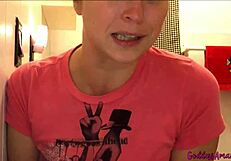 chubby brunette milf goddess collects her warm pee in bathroom toilet for your fetish worship