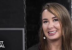 Freya Dee's tight teen ass stretches wide around huge white cock in casting