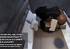 Thick Ebony Teases Huge Tits in Roblox Play