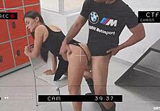 i convince busty office milf to fuck me doggystyle bending over her desk