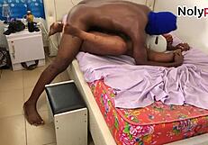 newlyweds moan softly as he slides deep into her wet pussy missionary style