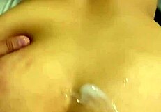 Brunette latina couple worships huge ass closeup with dirty homemade jizz explosion