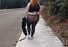 priscila flaunts transparent skirt no panties on streets