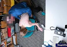 Skinny Shoplifter Begs LP Officer to Pound Her Tight Pussy Hard!