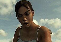 lara and sheva get their clothes ripped as dorky explorers in wild adventure