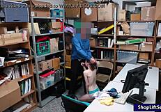 Skinny Shoplifter Begs LP Officer to Pound Her Tight Pussy Hard!