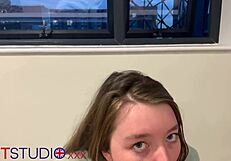 Gorgeous British 18yo Sucks Huge Cock And Swallows Cum Load