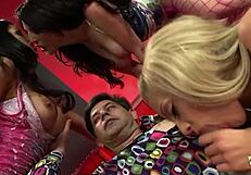 three girls including samantha bend over for rough anal creampie from one guy