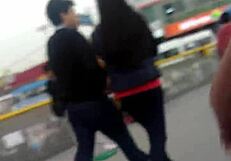 Peruvian big ass babe shakes cheeks in tight ceres outfit