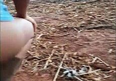 Pequeena caipira's big brazilian ass fucked hardcore anal by black cock in old boot canavial? 