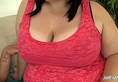 curvy fat babe alexxxis allure gets huge cumshot after pounding her big tits pussy