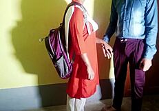 schoolgirl fucks security guard for exam paper quickie