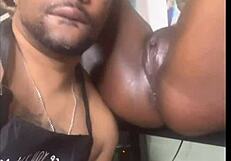 I can't stop licking this phat ebony pussy it's too juicy for me