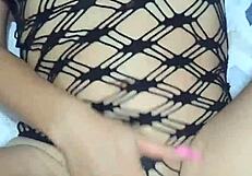 colombian cutie smokes cigarette while sucking cock then takes huge bareback anal creampie in ass and pussy