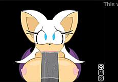 Rouge Interrupts Shadow's Game To Suck His Massive Pulsing Cock