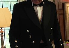 cute blonde milf rides old dude's cock spanking tits cowgirl on sofa cumshot