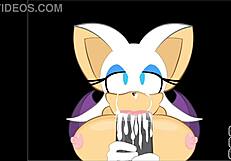 Rouge Interrupts Shadow's Game To Suck His Massive Pulsing Cock