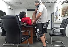 car sex thrills us fucking office quickie doggystyle then riding wet pussy cum covered