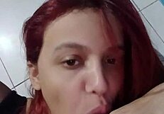 Banana fisting her huge belly in domination shoe worship