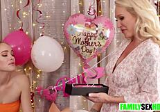 Blonde milf unwinds with stepfamily's taboo massage gift