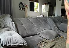 Home alone on sofa touching myself till sweet release