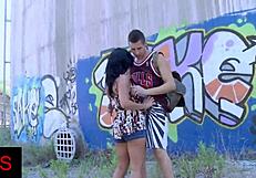 i got fucked outdoors by this hot shaved brunette slut riding hard