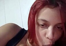 Banana fisting her huge belly in domination shoe worship