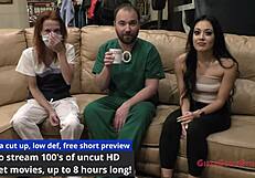 Nurse Blaire Celeste Examines Pierced Hooters For Patient