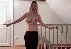 belly dancer goddess sways her huge belly in glasses fetish music tease