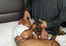 Horny black gigolo slams 16-inch monster cock deep