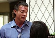 sweet stepdaughter's small tits jizzed after erotic taboo fucking