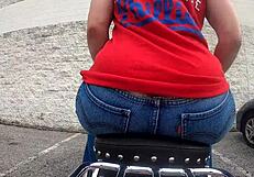 check out this curvy big ass milf flashing plump cheeks on biker gopro outdoors pt 1 🍑🏍️