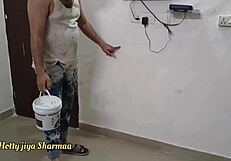 Painter sneaks in and fucks indian housewife hard when home's empty