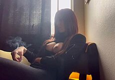 Italian Milf Artemisia's Big Juicy Tits Nipples Long Hair Smoking Fetish Mother In Law Solo European Sexy