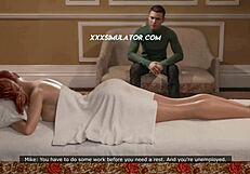 Wife goes wild with anal creampie cheating right in front of husband animation