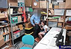 Hey Cute Teen Thief, Suck Lp Officer's Big Cock or Get Busted?