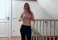 belly dancer goddess sways her huge belly in glasses fetish music tease