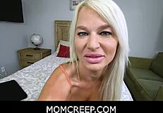 SEXY STEPMOM CAUGHT FUCKING BY STEPSONS IN HER ROOM!