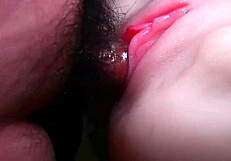 FINGER AND DICK DOUBLE STUFF THIS SHAVED PUSSY CLOSE UP!