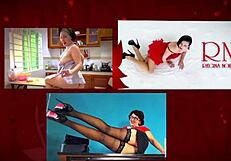 regina noir stretches yoga in office flashing tight pussy close up