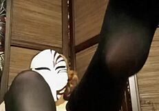 Petite Lingerie Girl Teases Pantyhose Stockings