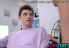 Big tits redhead granny syren de mer deepthroats grandson's monster cock in taboo seduction