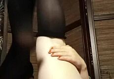 Petite Lingerie Girl Teases Pantyhose Stockings