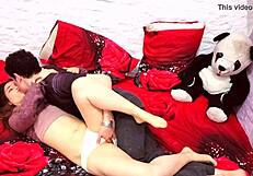 Boyfriend's massive cock stretches petite teen one more teasing evening