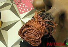 Ghetto boyfriend pounds ebony big tits babe hardcore on floor doggystyle creampie