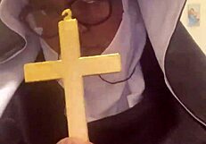 halloween nun hazelnut gets bent over and fucked hard by big cock