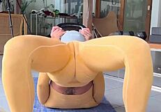 damn this tiny sexy asian teases her flexible ass