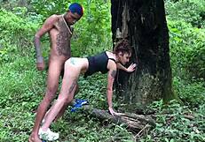 i drag skinny latina teen outdoors for first rough bush fuck