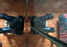 oh fuck i'm chairtied blindfolded as he rams my throat deep gagging till hot cum floods my mouth