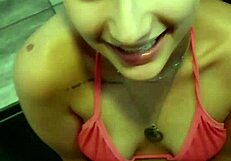 sadira hotwife teases with wet pussy in erotikaxxx bathroom trailer